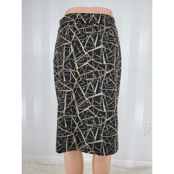 GRACE Women's Black & Tan Patterned Straight Skirt Sz 6 - Picture 3 of 6
